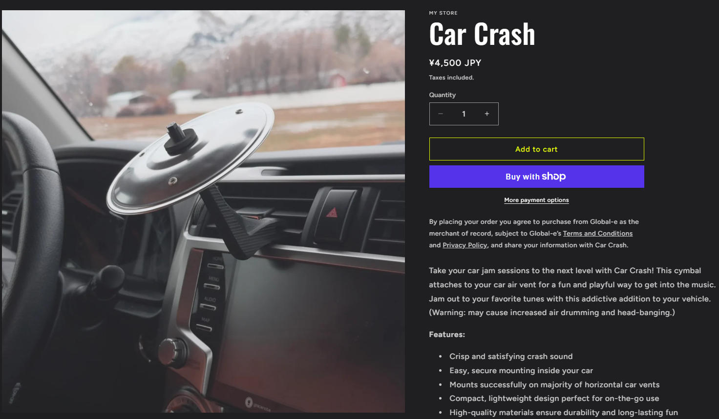 Car Crash Cymbal 车载钹