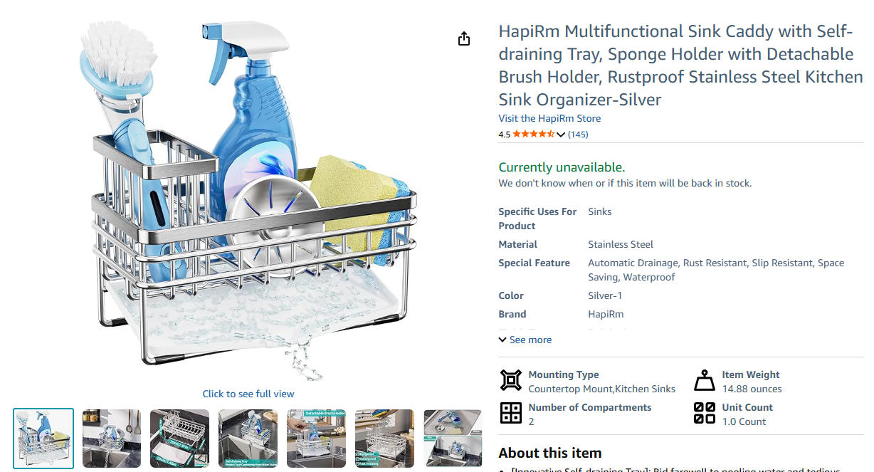 Sink caddy 厨房水槽置物架