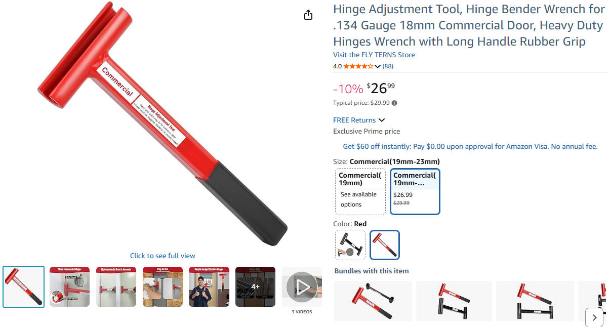 Hinge Gap Adjusting Wrench Kit 门铰调节扳手专利