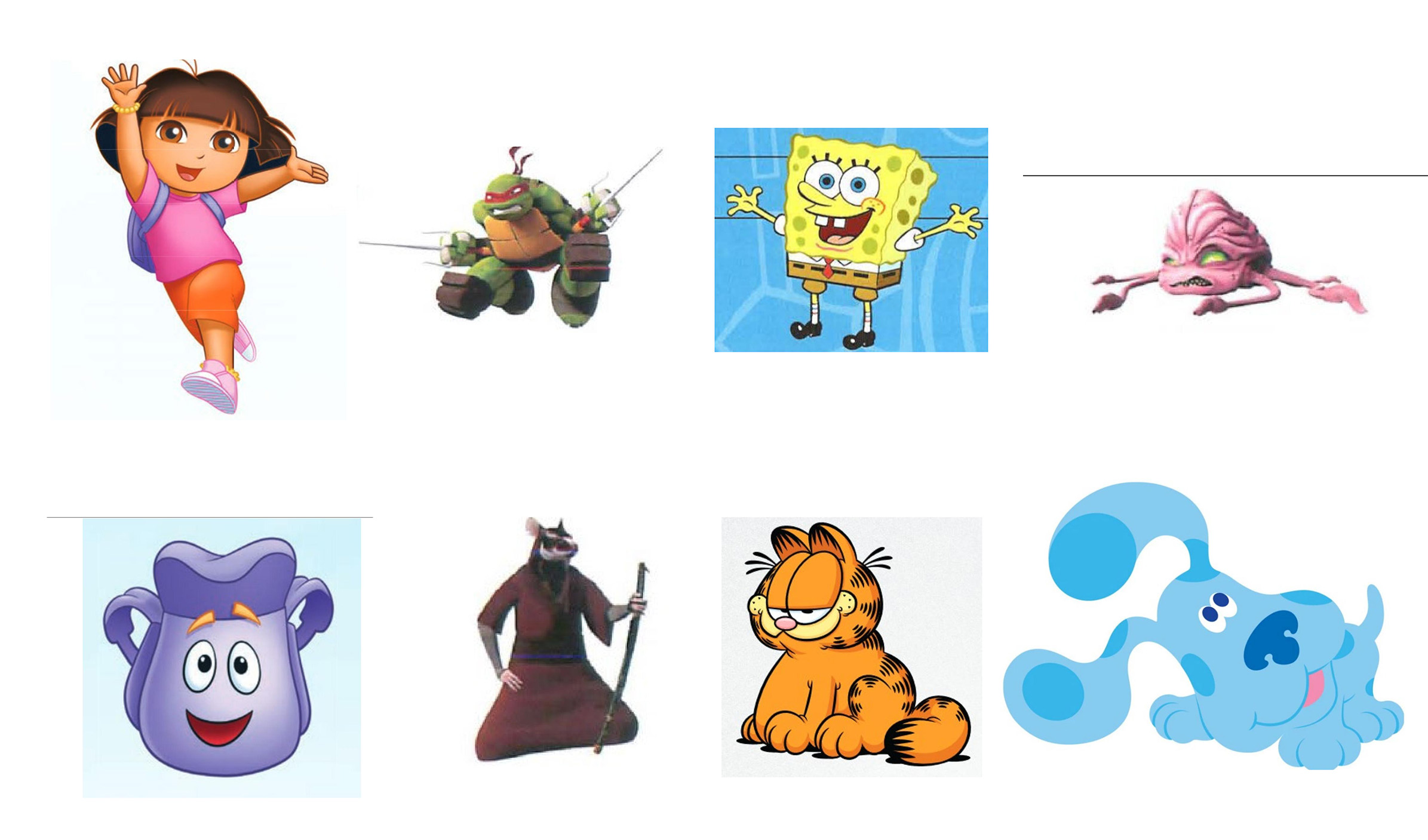 《忍者神龟》《加菲猫》《蓝色斑点狗》《朵拉》